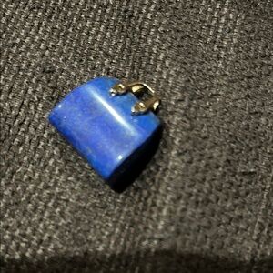 Blue and Gold Miniature Purse Charm